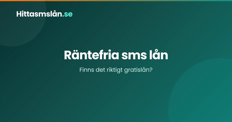Sms lån utan ränta - Räntefria lån