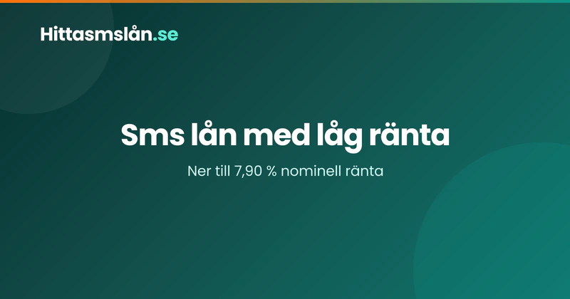 Sms lån låg ränta